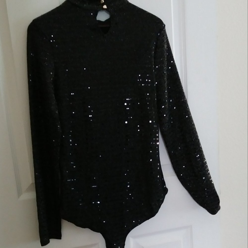Iris Black Bodysuit Long Sleeve Large - Picture 7 of 16